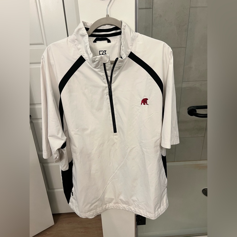 Cutter & Buck White and Black WeatherTec Pullover